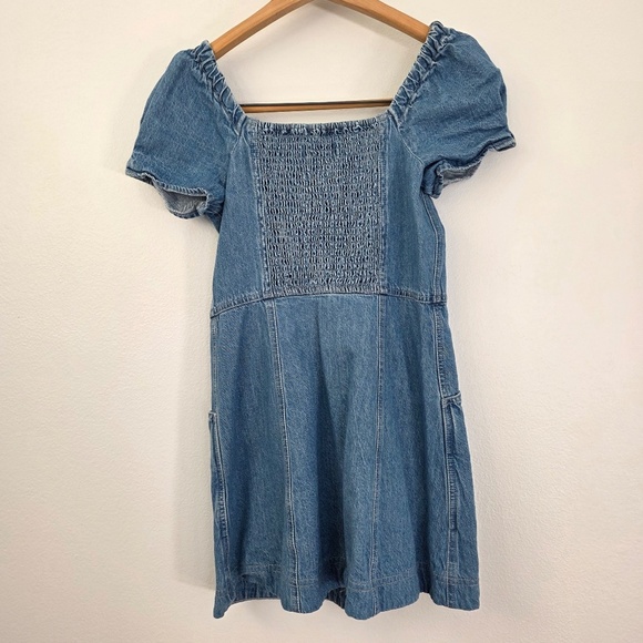Madewell Denim Puff-Sleeve Mini Dress - Picture 6 of 9